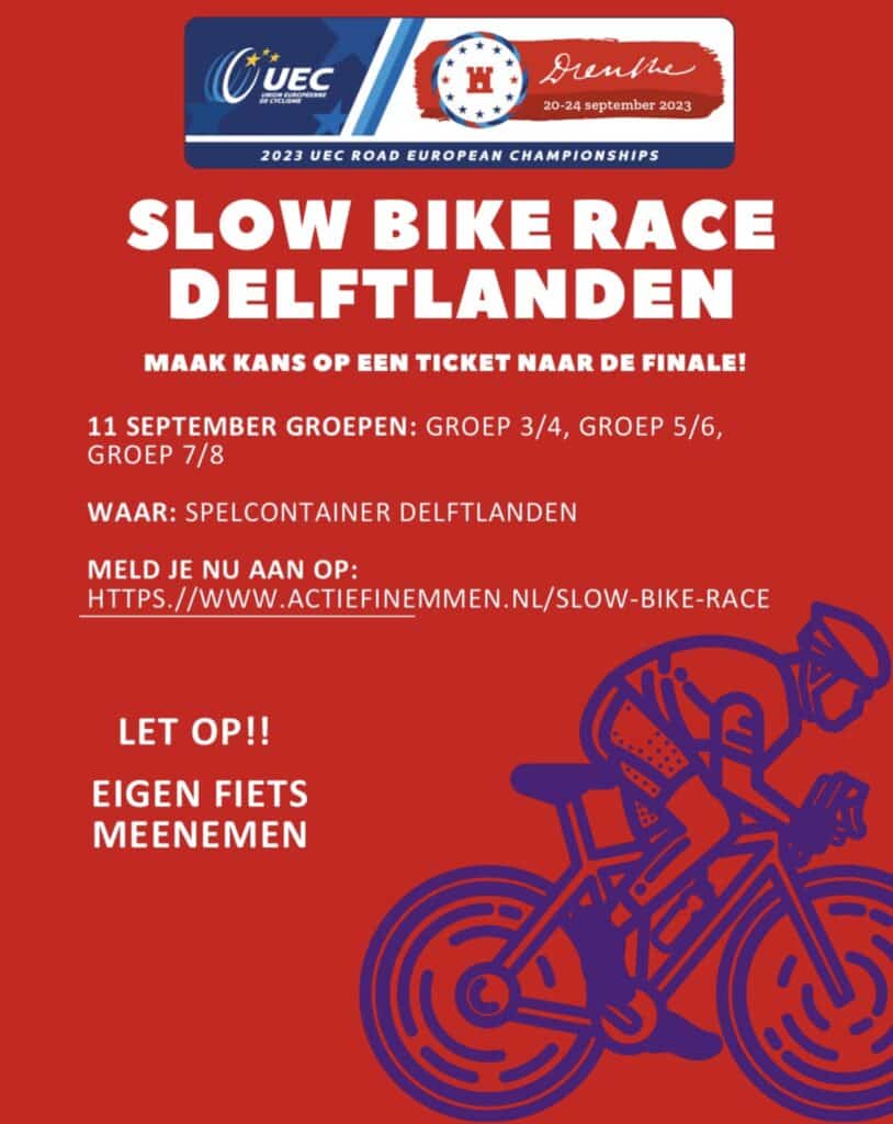 Poster slow-bike race delftlanden