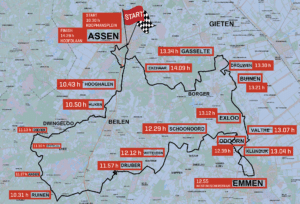 Doortrappen,OpFietse,Veiligverkeernederland,provinciedrenthe,fietsen - Routekaart Dwars Door Drenthe